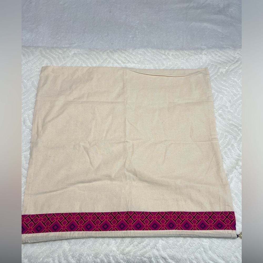 Tory Burch Dust Bag Large Cream Cotton Drawstring Storage Bag 21x21 EUC Auth